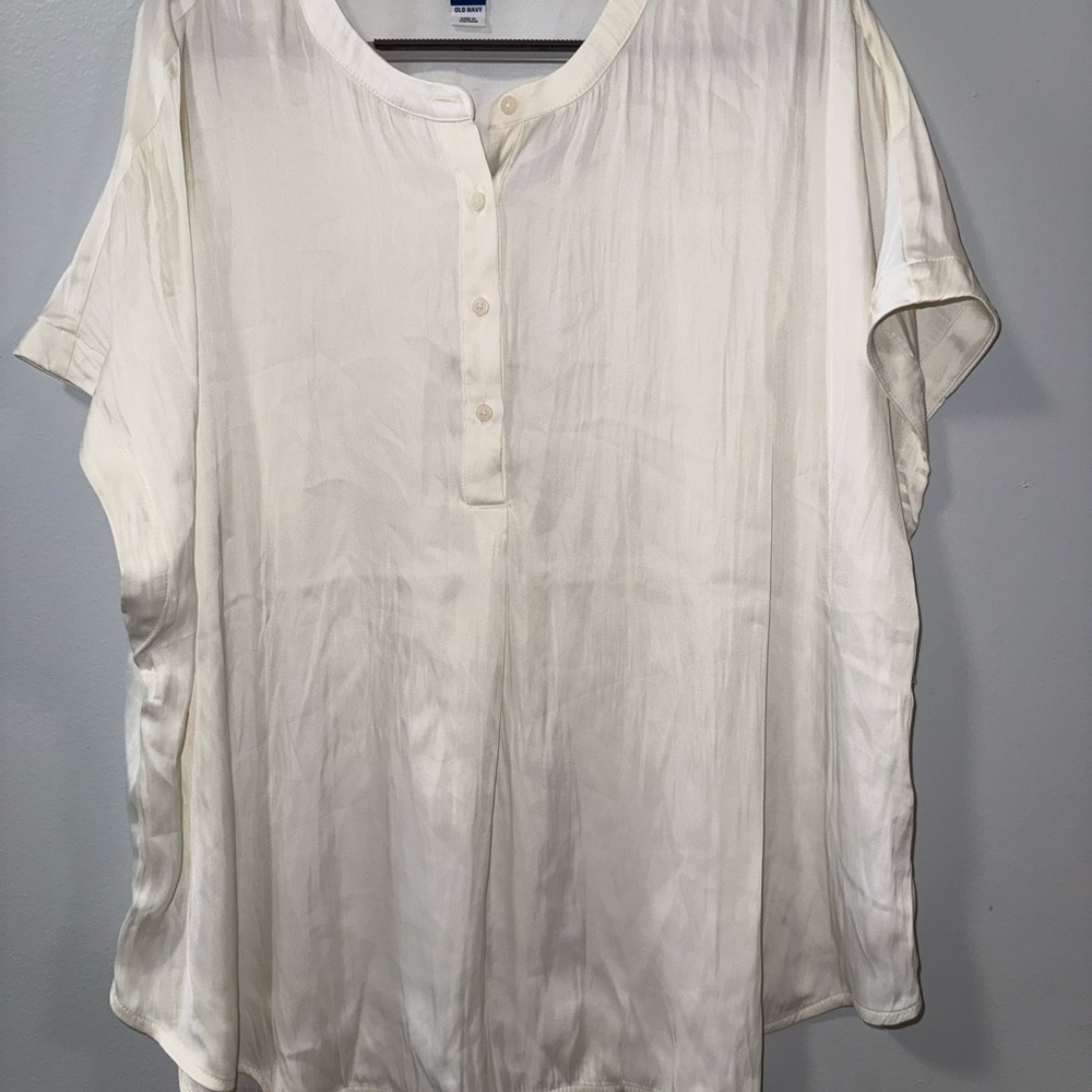 Old Navy Cream Button-Up Blouse